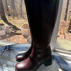 No Boundaries High Boots in Burgundy and Black NWT